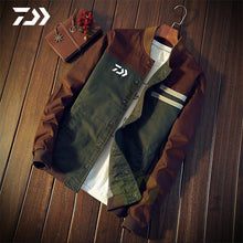 Load image into Gallery viewer, Daiwa Fishing Jacket Men Patchwork Thin Button Spring Autumn Outdoor Fishing Clothing Sports Fishing Shirt Cycling Casual Coat
