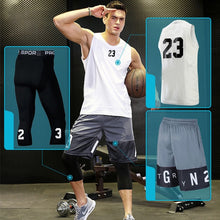 Load image into Gallery viewer, BINTUOSHI 3pcs Men Basketball Jersey Gym Fitness Clothing Sportswear Male Gym Running Sets Training Suit Running Clothes
